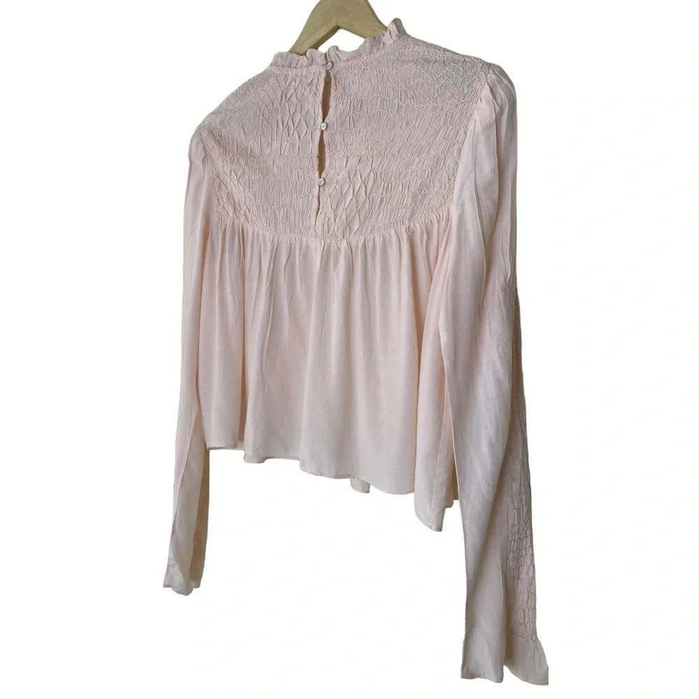 Free People Smocked In Time Top - Light Peach​​​​​​​​